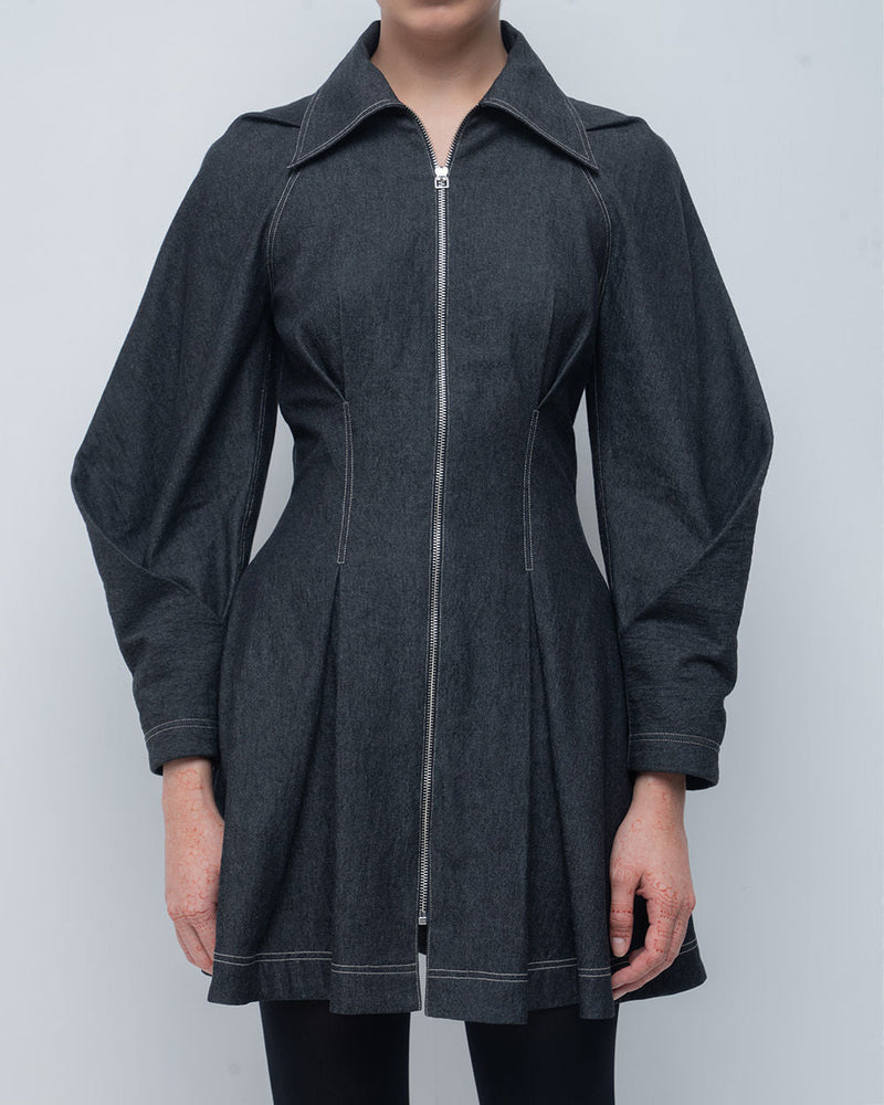 Tess Dress viscose by Leh Studios in charcoal grey for women in Singapore