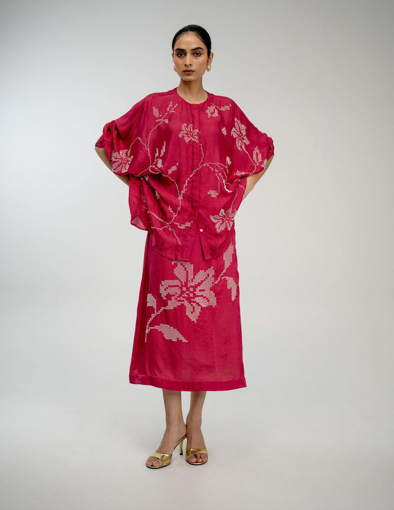 Sunday Window Shirt mulberry silk top/shirt by Ode to Odd in pink for women in Singapore