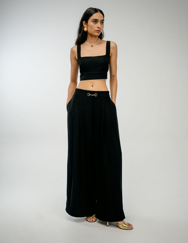 Still Loved Set japanese crepe co-ord set by Ode to Odd in black for women in Singapore