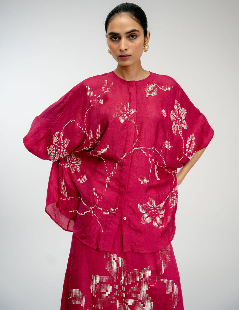Sunday Window Shirt mulberry silk top/shirt by Ode to Odd in pink for women in Singapore