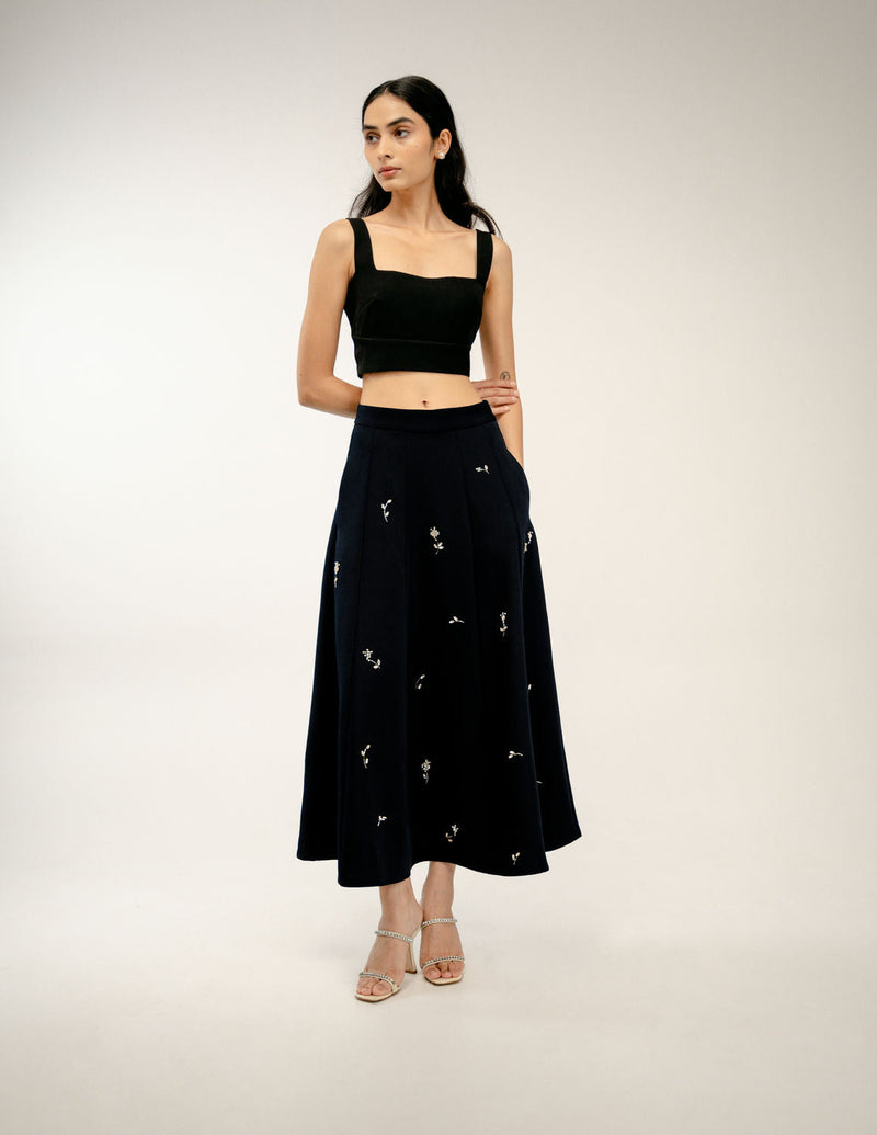 In Between Skirt japanese crepe skirt by Ode to Odd in black for women in Singapore
