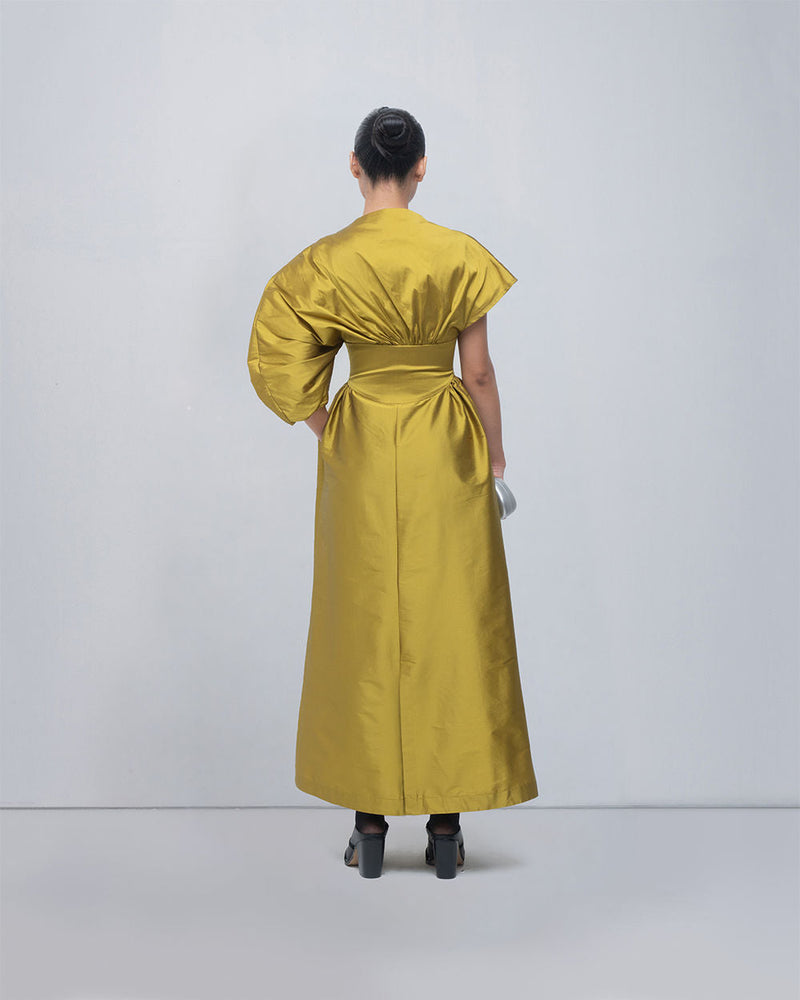 Diana Dress viscose by Leh Studios in green for women in Singapore