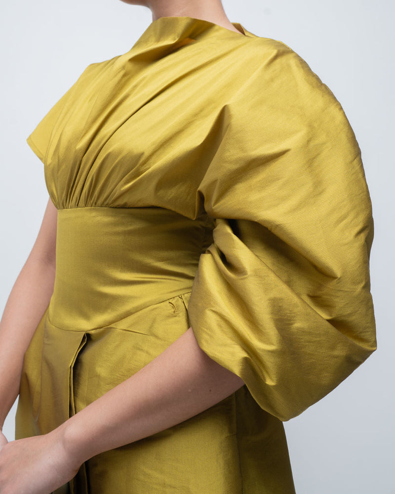 Diana Dress viscose by Leh Studios in green for women in Singapore