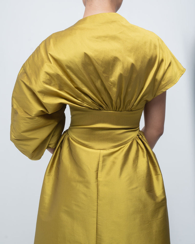 Diana Dress viscose by Leh Studios in green for women in Singapore