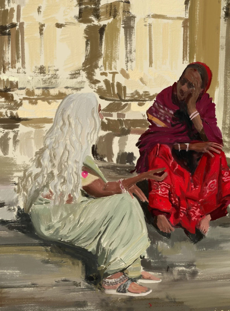 By the Ghat Artprint