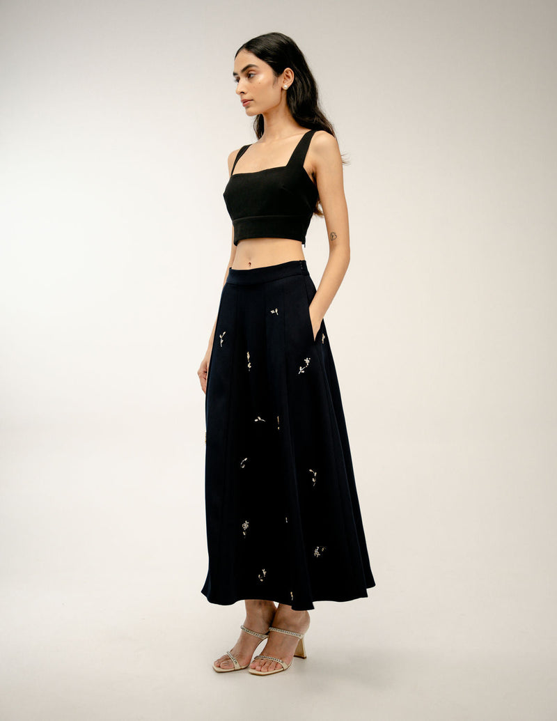 In Between Skirt japanese crepe skirt by Ode to Odd in black for women in Singapore