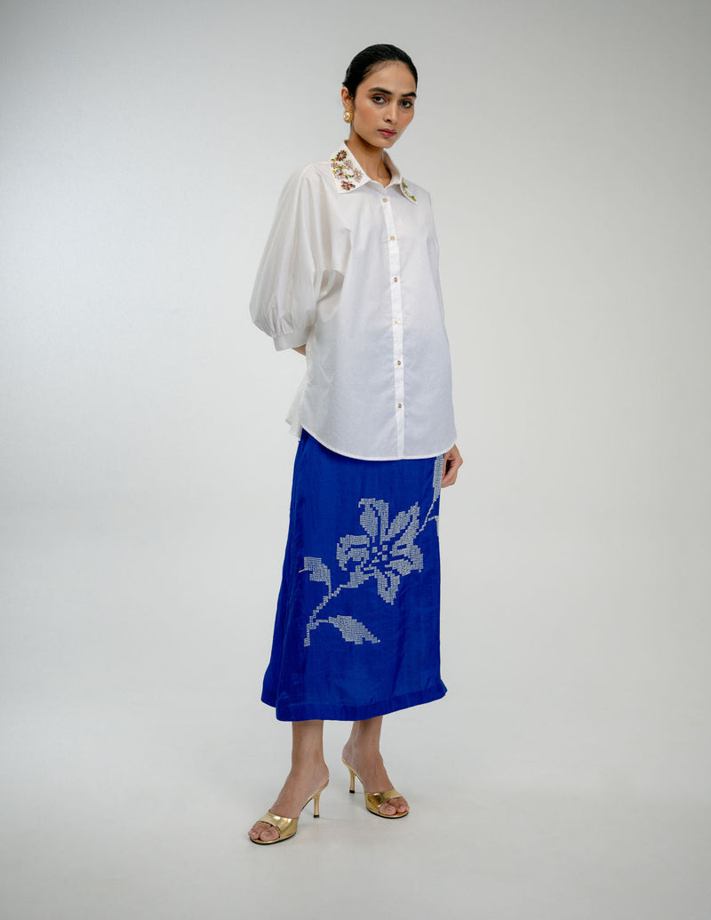 Little Things Shirt poplin top/shirt by Ode to Odd in off white for women in Singapore