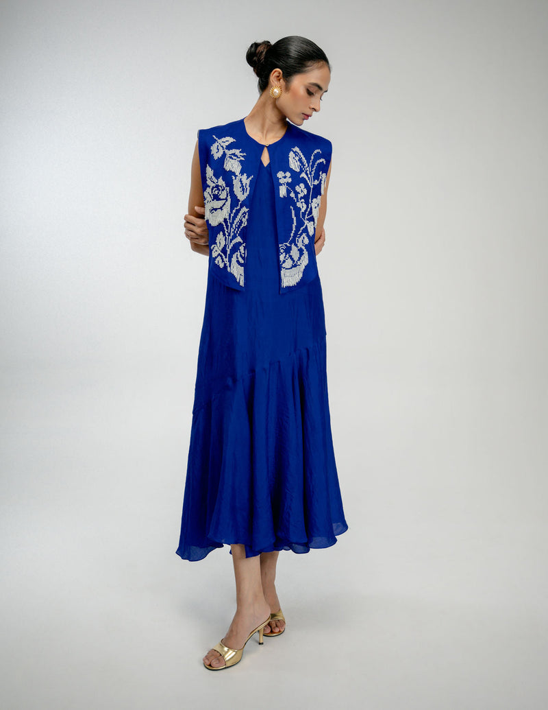 Dear One Set mulberry silk dress by Ode to Odd in blue for women in Singapore