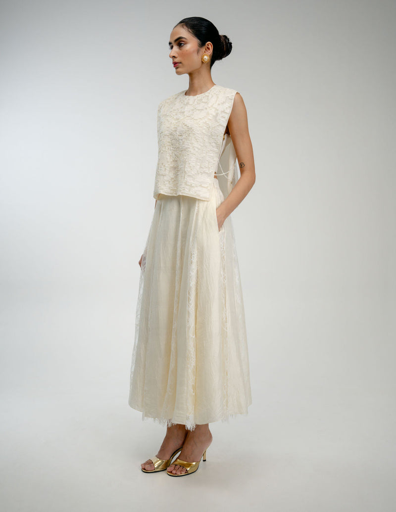 Love Letter Set mulberry silk co-ord set by Ode to Odd in off white for women in Singapore