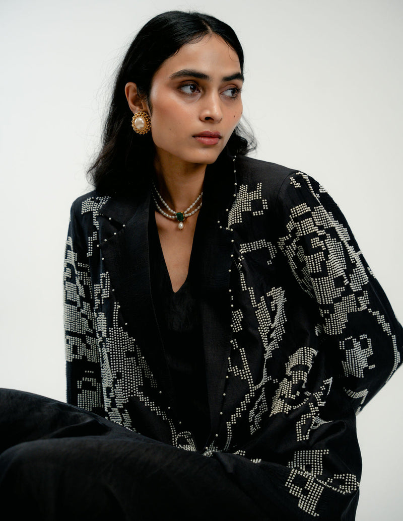 The Promise Jacket mulberry silk jacket/overlay by Ode to Odd in black for women in Singapore
