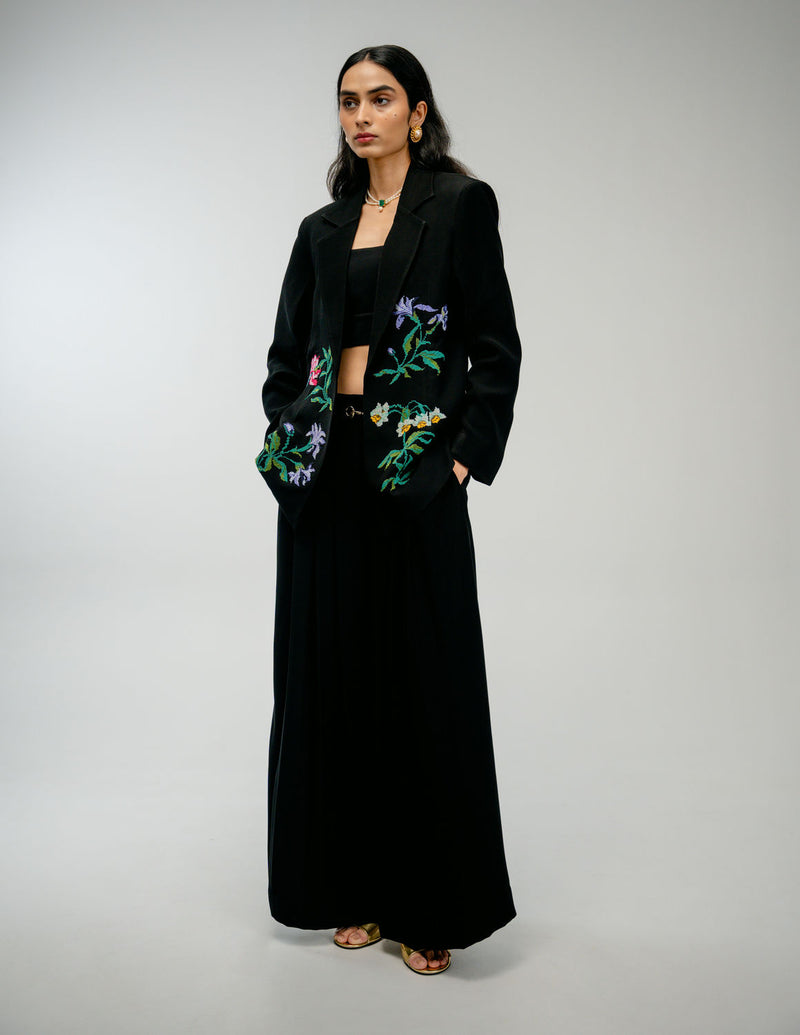 Still Loved Set japanese crepe co-ord set by Ode to Odd in black for women in Singapore