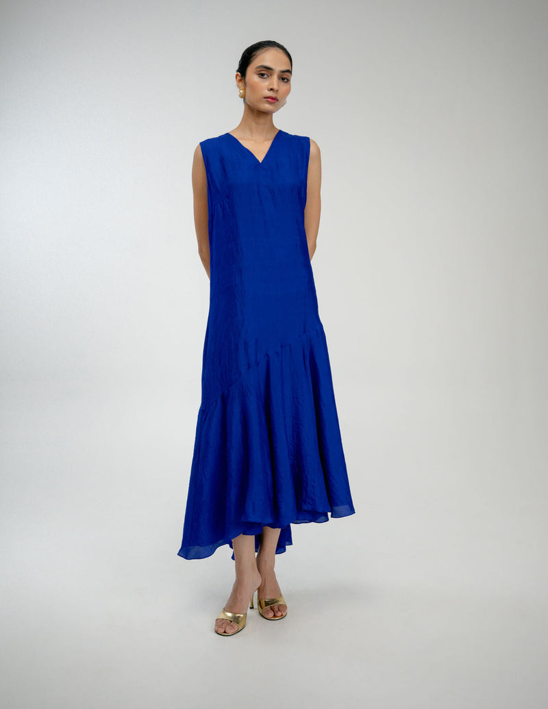 Dear Diary Dress mulberry silk dress by Ode to Odd in blue for women in Singapore