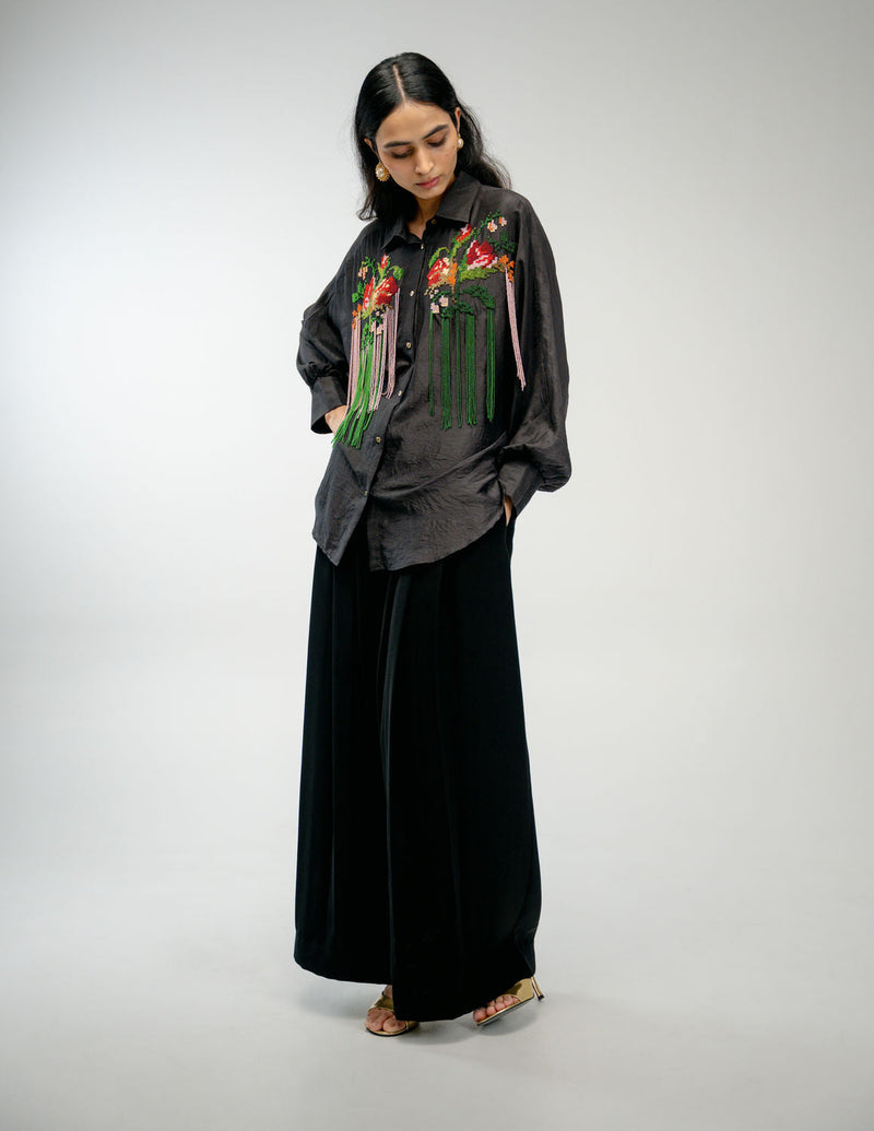 Together Shirt mulberry silk top/shirt by Ode to Odd in black for women in Singapore