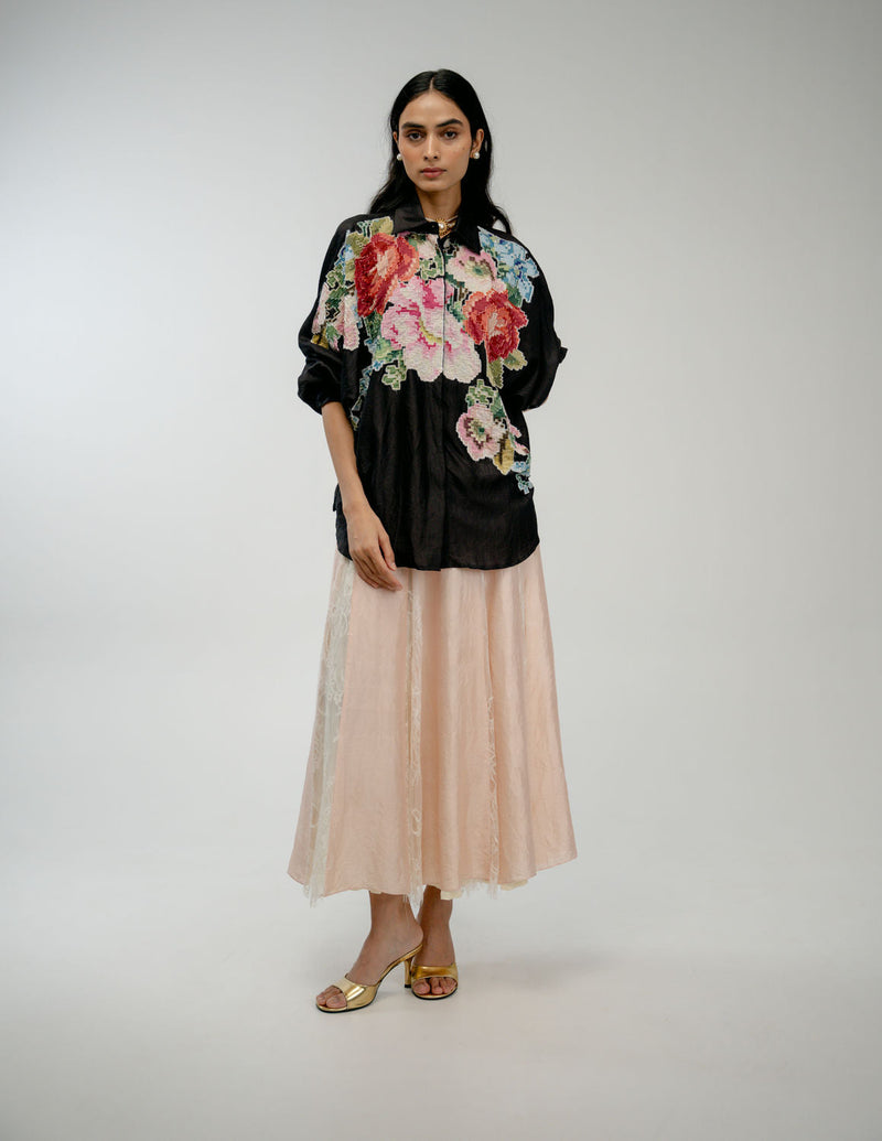 Keepsake Shirt mulberry silk top/shirt by Ode to Odd in black for women in Singapore