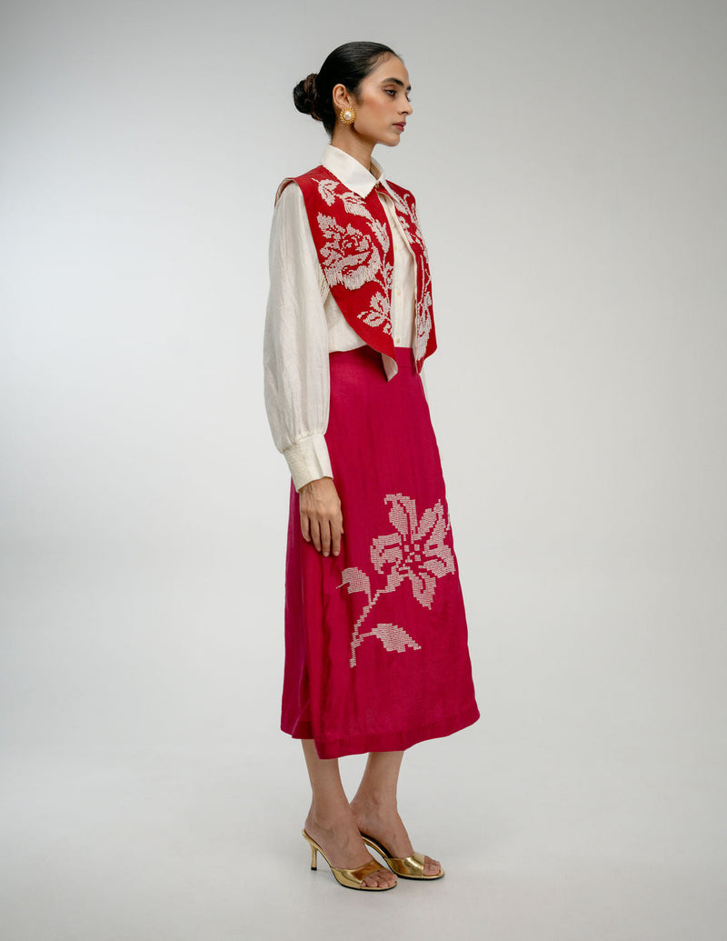 From Before Set mulberry silk co-ord set by Ode to Odd in red for women in Singapore