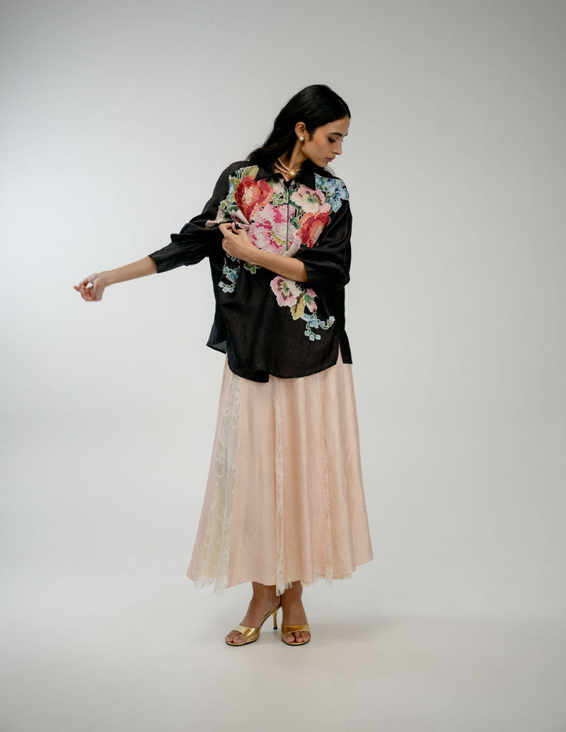 Keepsake Shirt mulberry silk top/shirt by Ode to Odd in black for women in Singapore