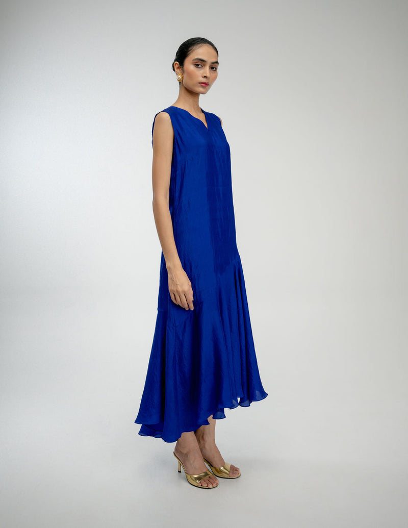 Dear Diary Dress mulberry silk dress by Ode to Odd in blue for women in Singapore