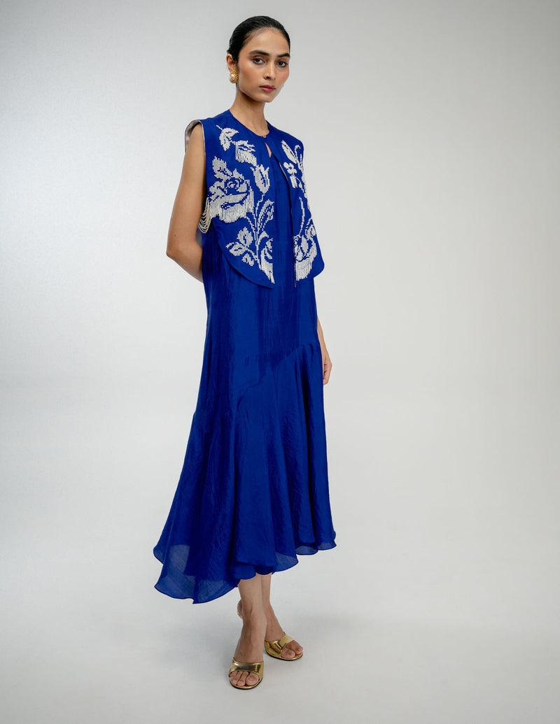 Dear One Set mulberry silk dress by Ode to Odd in blue for women in Singapore