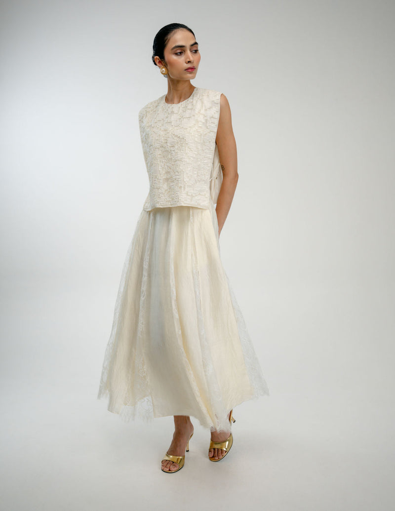 Love Letter Set mulberry silk co-ord set by Ode to Odd in off white for women in Singapore