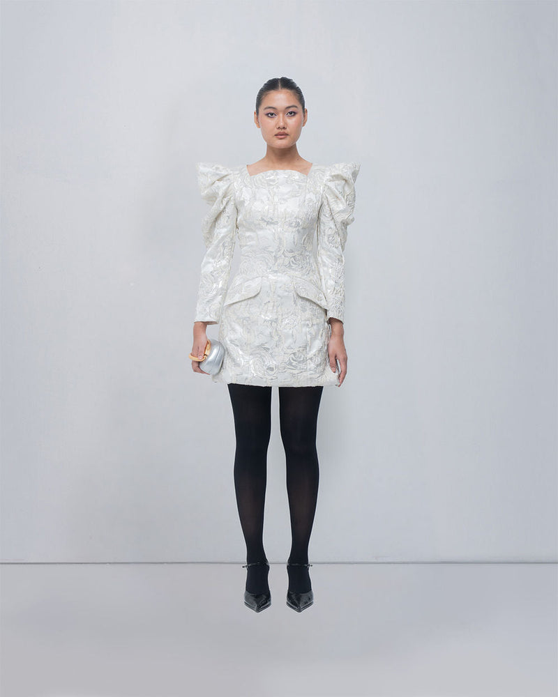 Layla Dress viscose by Leh Studios in ivory for women in Singapore