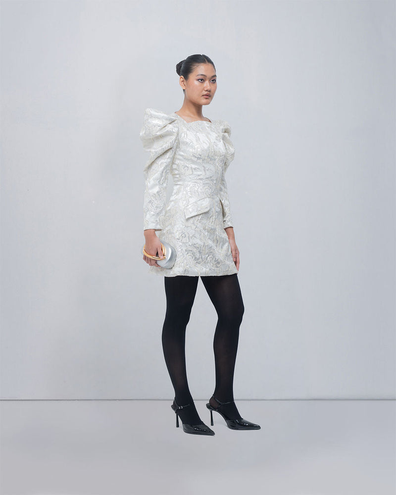 Layla Dress viscose by Leh Studios in ivory for women in Singapore