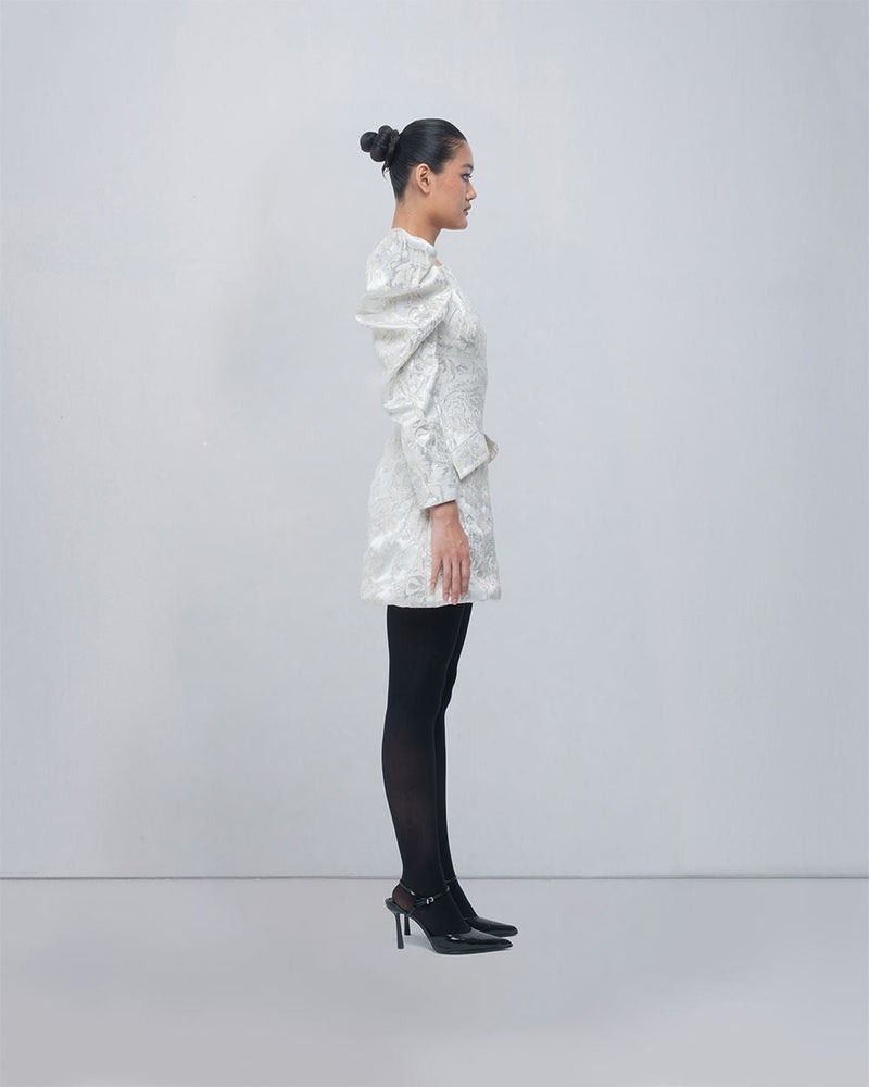 Layla Dress viscose by Leh Studios in ivory for women in Singapore