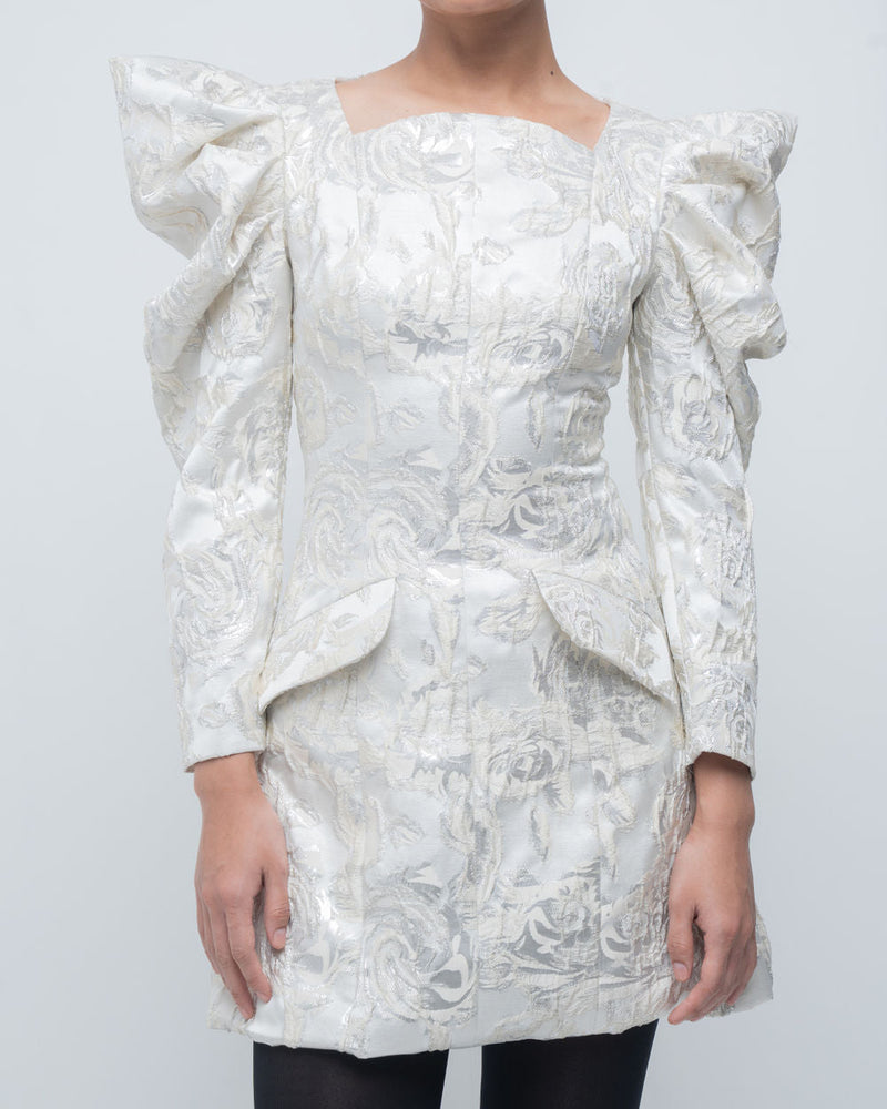 Layla Dress viscose by Leh Studios in ivory for women in Singapore
