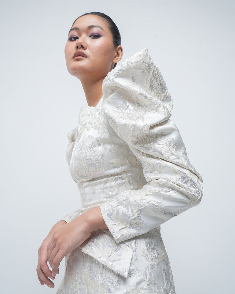 Layla Dress viscose by Leh Studios in ivory for women in Singapore