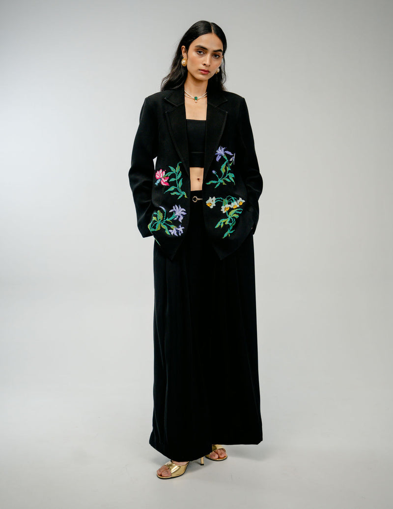 Still Loved Set japanese crepe co-ord set by Ode to Odd in black for women in Singapore