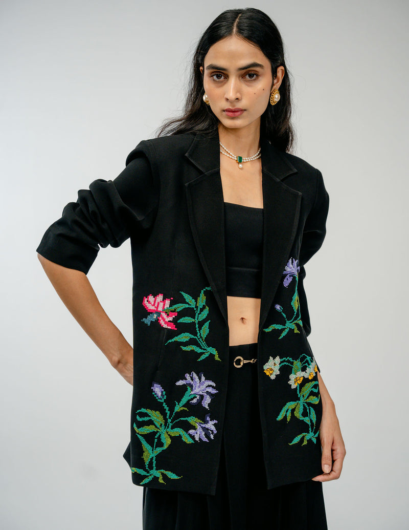Still Loved Set japanese crepe co-ord set by Ode to Odd in black for women in Singapore