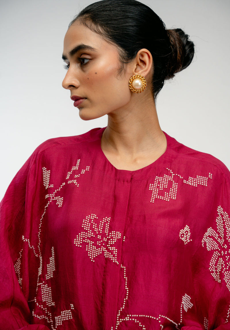 Sunday Window Shirt mulberry silk top/shirt by Ode to Odd in pink for women in Singapore