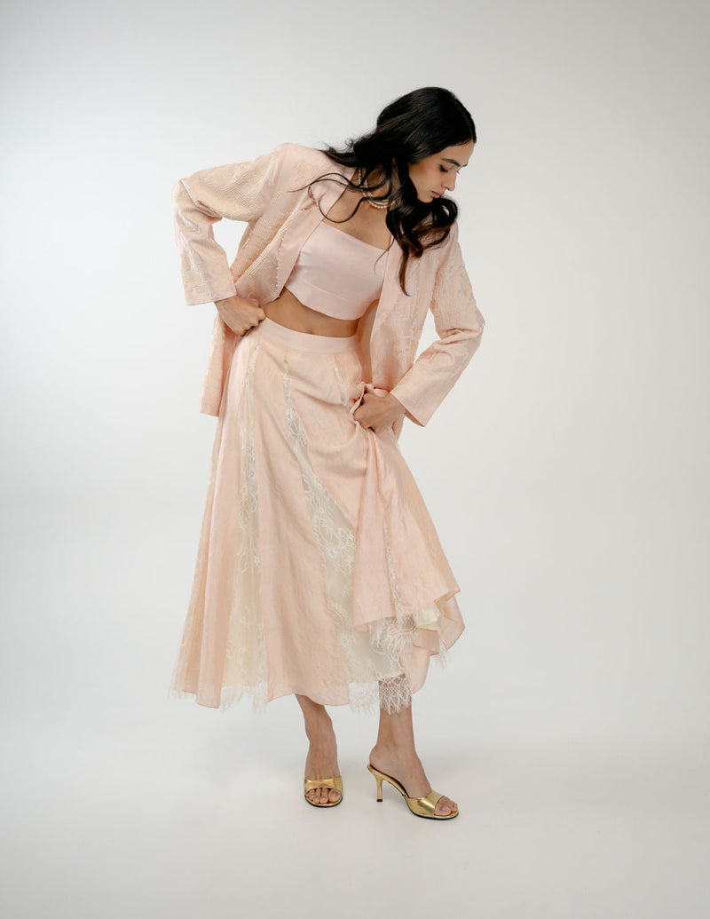Still Here Set mulberry silk co-ord set by Ode to Odd in pink for women in Singapore