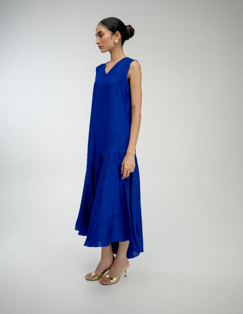 Dear Diary Dress mulberry silk dress by Ode to Odd in blue for women in Singapore