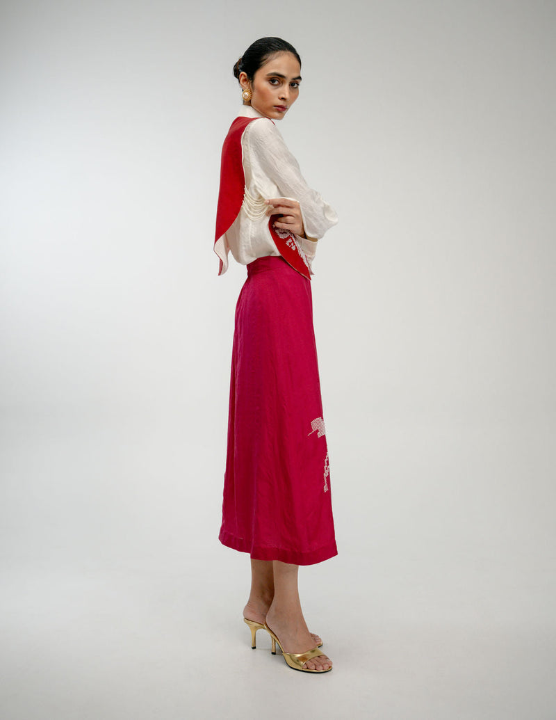 From Before Set mulberry silk co-ord set by Ode to Odd in red for women in Singapore