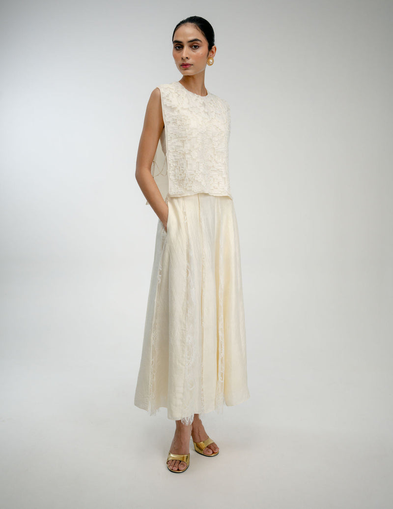 Love Letter Set mulberry silk co-ord set by Ode to Odd in off white for women in Singapore