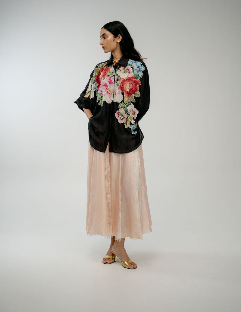 Keepsake Shirt mulberry silk top/shirt by Ode to Odd in black for women in Singapore