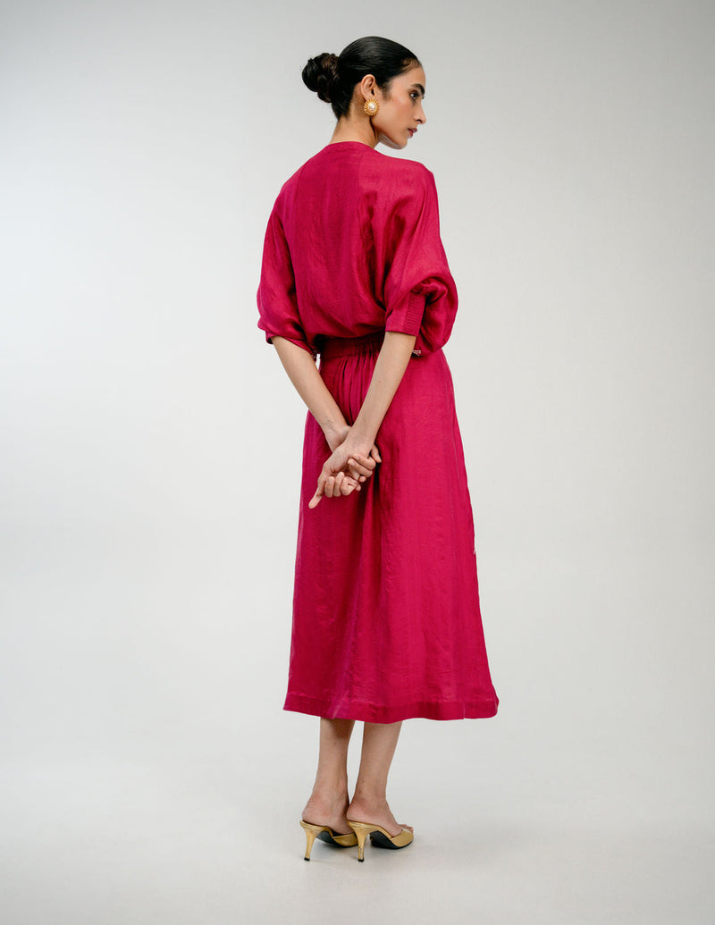 Yours Again Skirt mulberry silk skirt by Ode to Odd in pink for women in Singapore