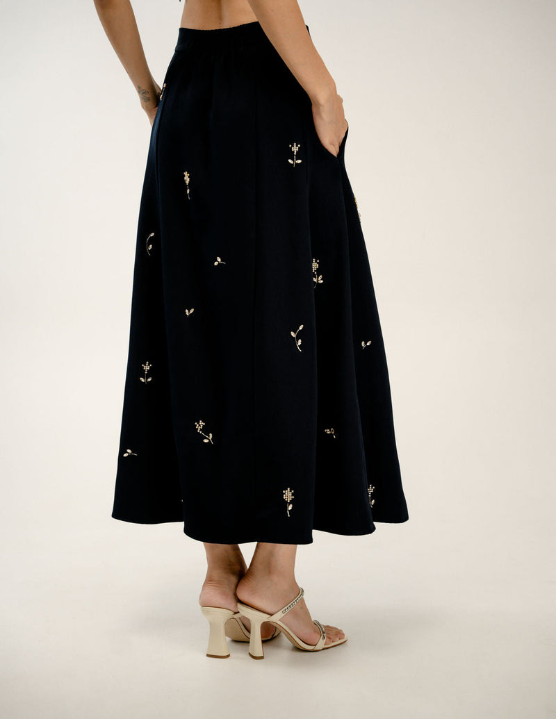 In Between Skirt japanese crepe skirt by Ode to Odd in black for women in Singapore