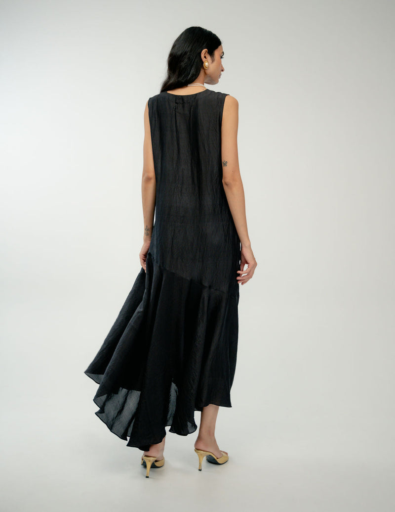 Pink Haze Dress mulberry silk dress by Ode to Odd in black for women in Singapore