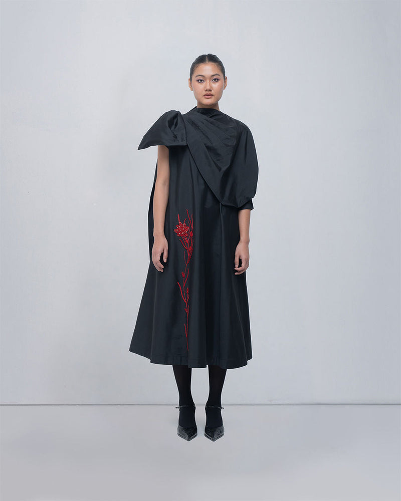 Estelle Dress viscose by Leh Studios in black for women in Singapore