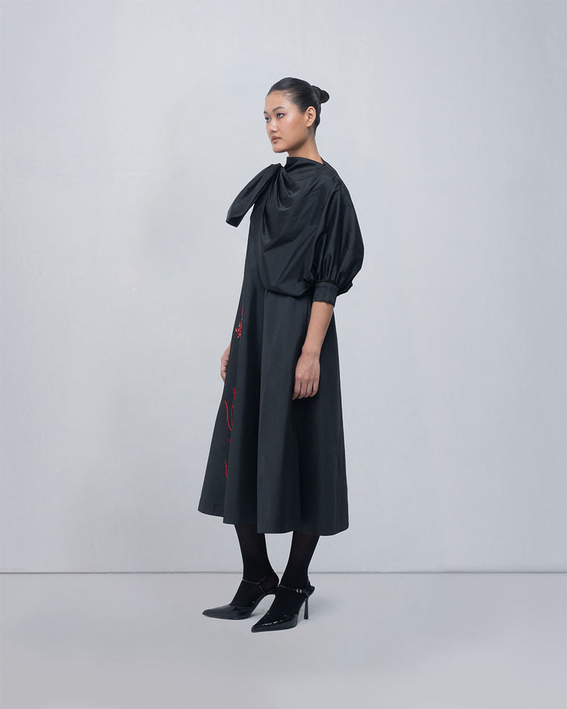 Estelle Dress viscose by Leh Studios in black for women in Singapore