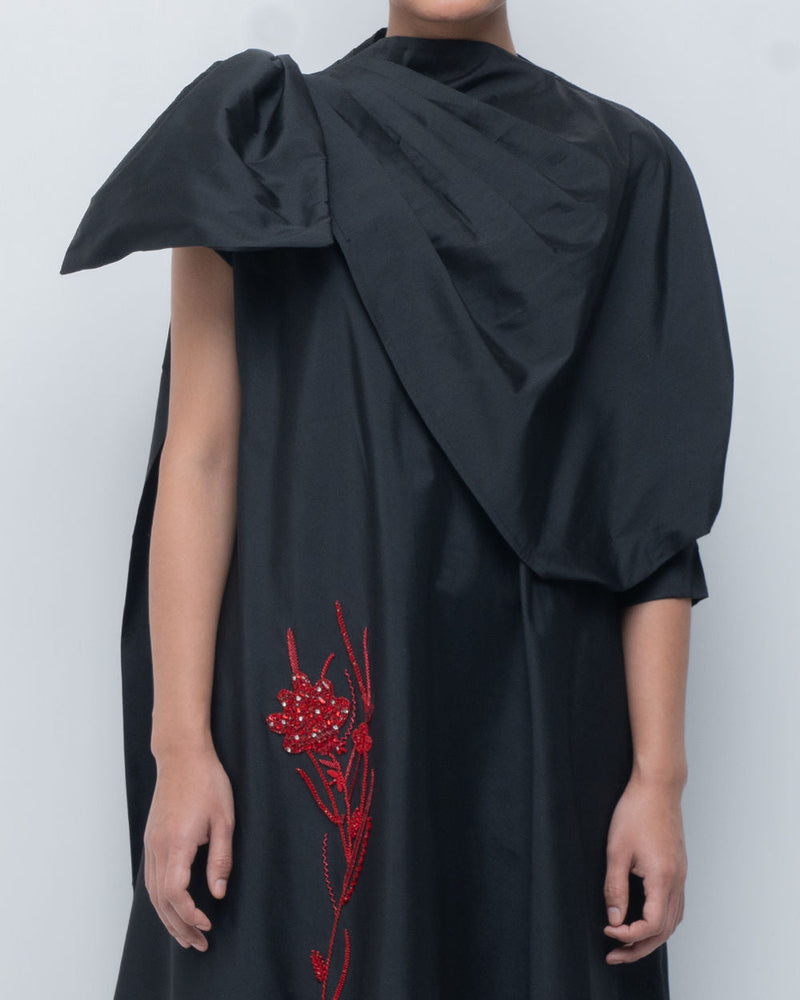 Estelle Dress viscose by Leh Studios in black for women in Singapore