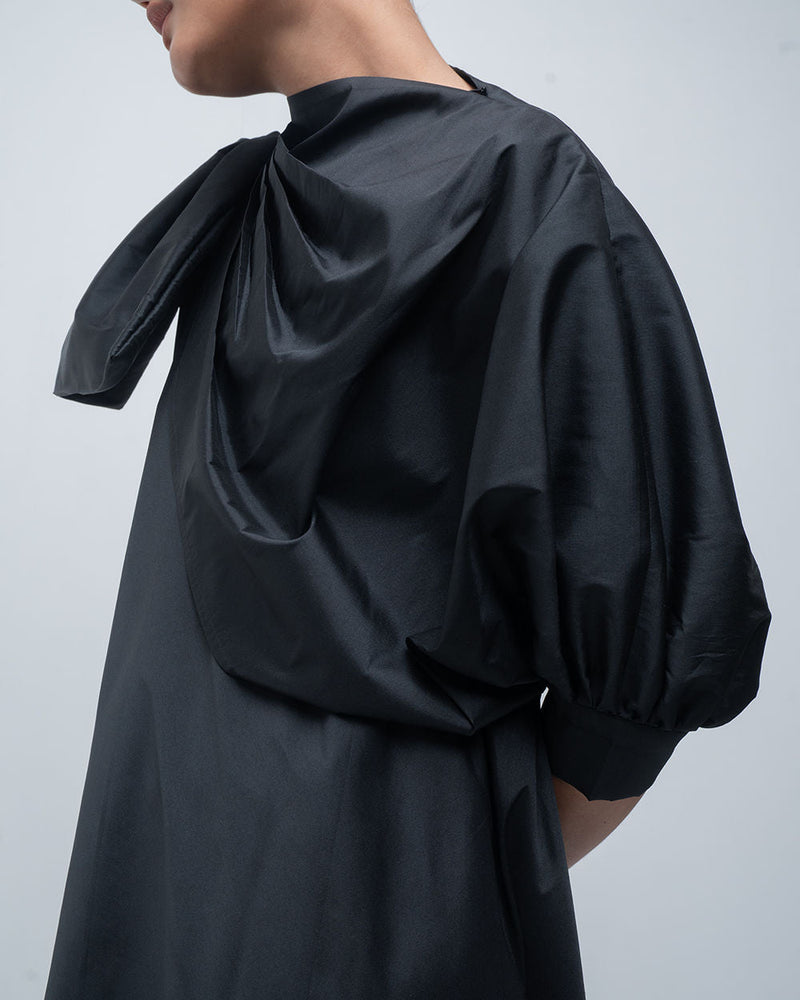 Estelle Dress viscose by Leh Studios in black for women in Singapore