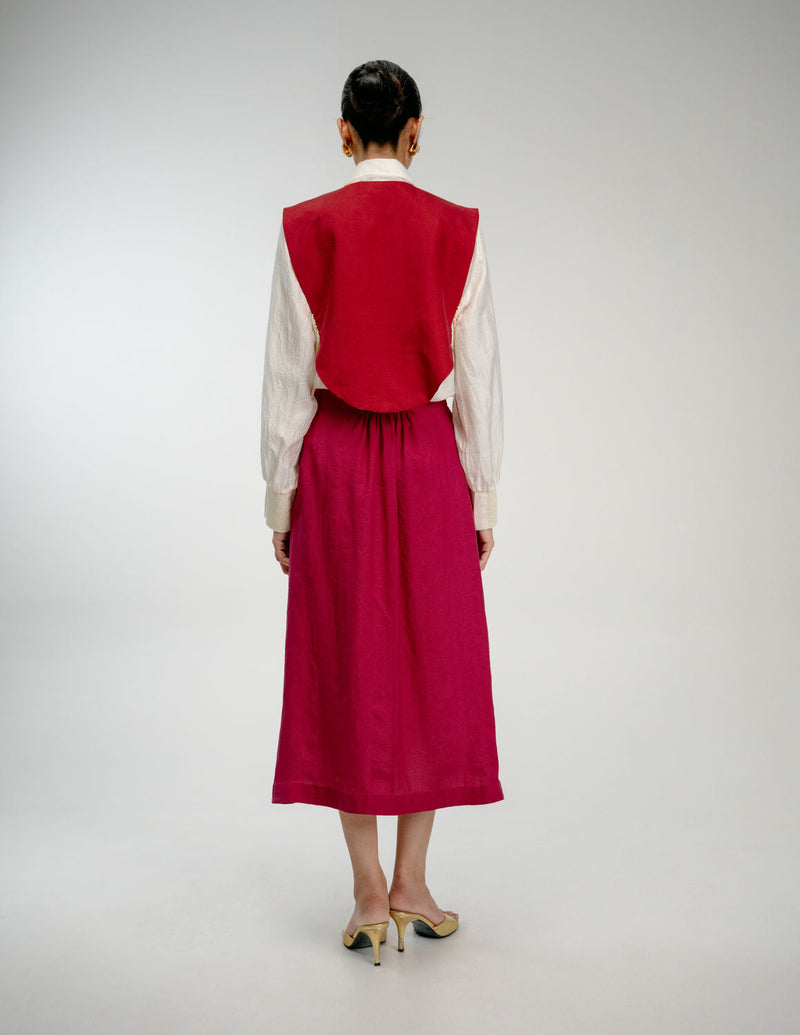 From Before Set mulberry silk co-ord set by Ode to Odd in red for women in Singapore