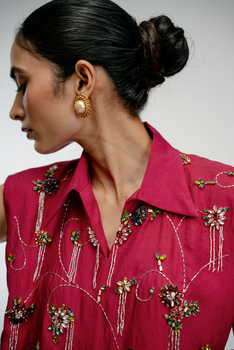 Found Again Set mulberry silk dress by Ode to Odd in pink for women in Singapore