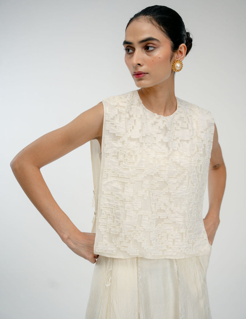 Love Letter Set mulberry silk co-ord set by Ode to Odd in off white for women in Singapore