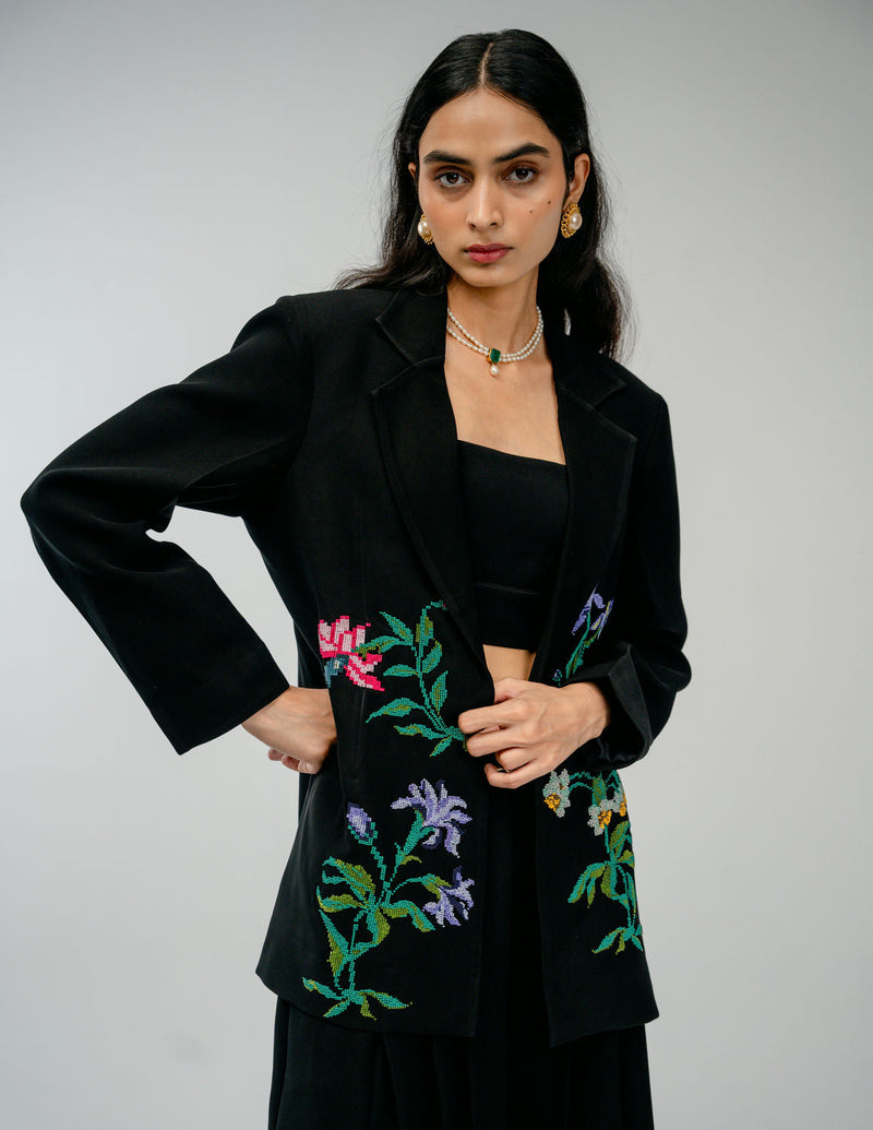 Still Loved Jacket japanese crepe jacket/overlay by Ode to Odd in black for women in Singapore