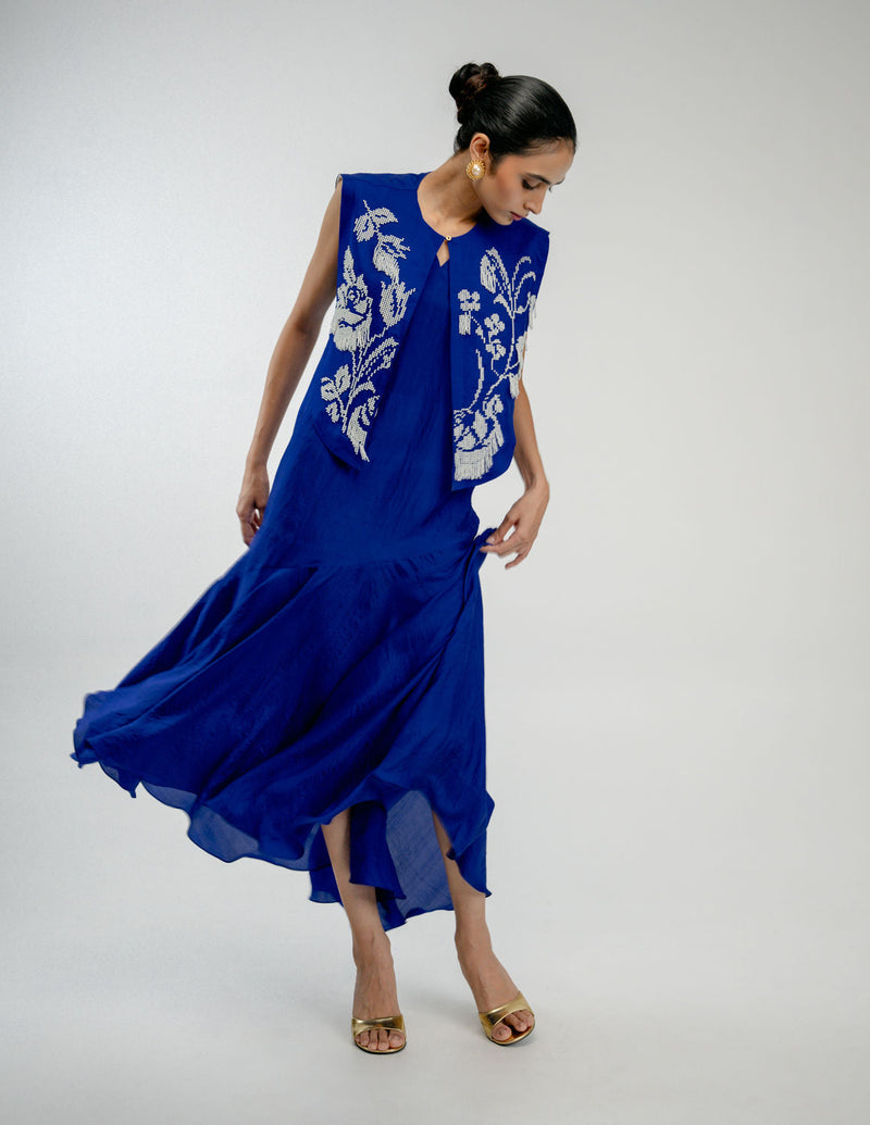 Dear One Set mulberry silk dress by Ode to Odd in blue for women in Singapore