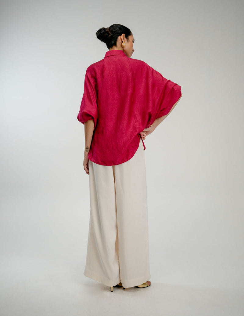 Counting Flowers Shirt mulberry silk top/shirt by Ode to Odd in pink for women in Singapore