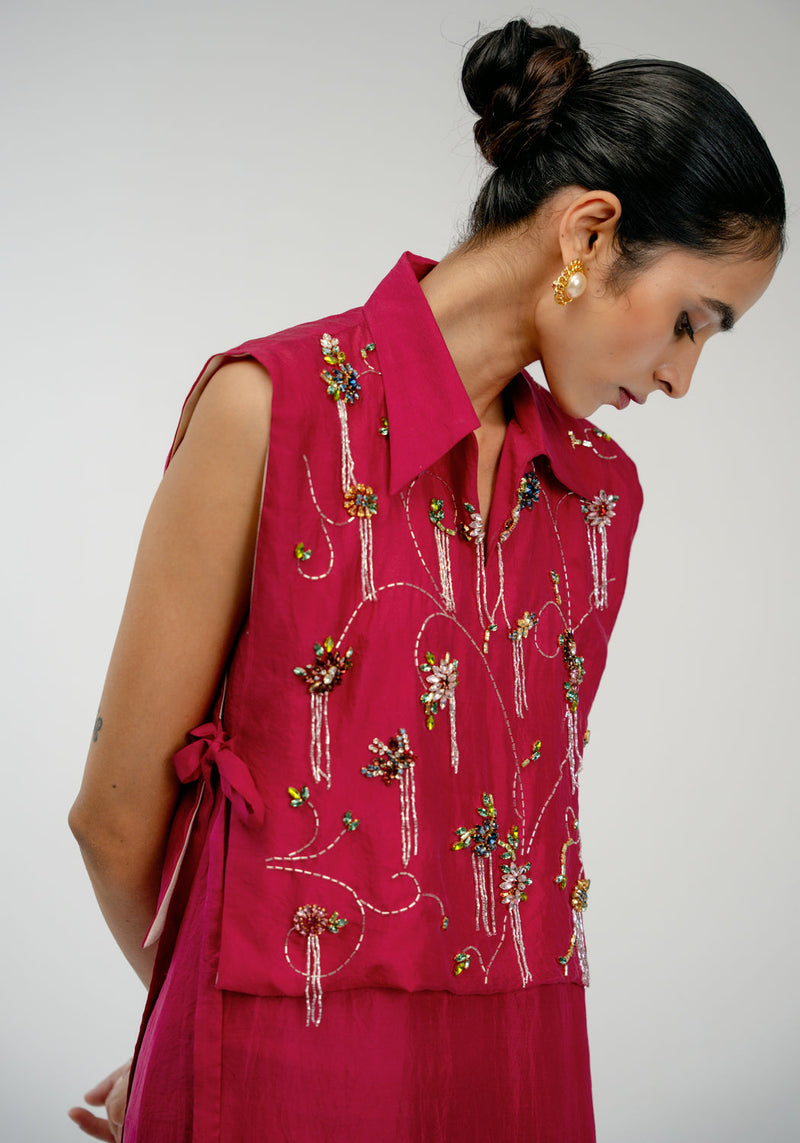 Found Again Set mulberry silk dress by Ode to Odd in pink for women in Singapore